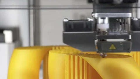 Printing  with Plastic Wire Filament on 3D Printer Video stock 94741311