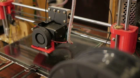 Printing with Plastic Wire Filament on 3D Printer. Stock-Footage 98750954