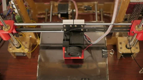 Printing with Plastic Wire Filament on 3D Printer. Stock-Footage 98751693