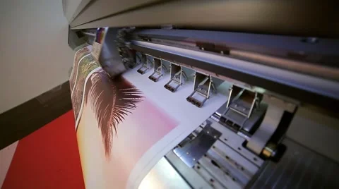 Printing on a plotter Stock Footage 67670220