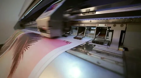 Printing on a plotter Stock Footage 67670236