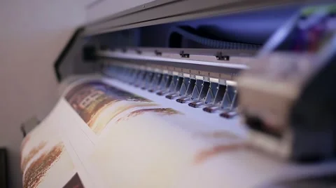 Printing on a plotter Stock Footage 67670249