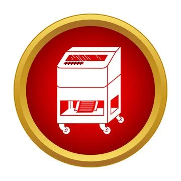 Printing plotter machine icon representing office technology Ilustración de archivo