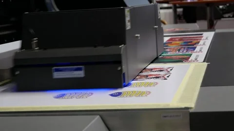 Printing plotter with UV lamp for curing the print. Stock Footage 190407758