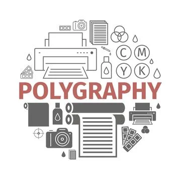 Printing polygraphy banner. Vector infographic. Stockillustratie
