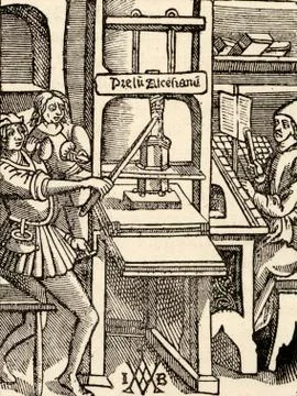 A Printing Press Of 1498. Stock Photos