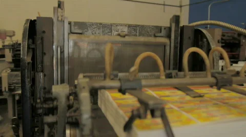 Printing Press 3 Stock Footage 753286
