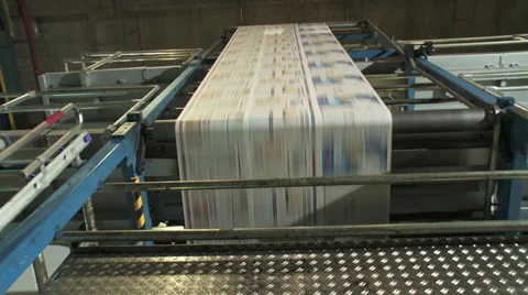 Printing Press Convayor 14 Stock Footage 30221388