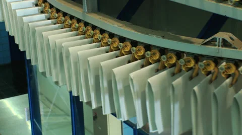 Printing Press Convayor 23 Stock Footage 30224470