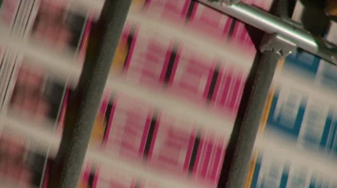 Printing Press Convayor 25 Stock Footage 30224188