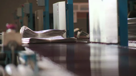 Printing Press Convayor 30 Stock Footage 30226913
