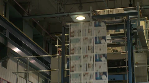 Printing Press Convayor Stock Footage 30228809