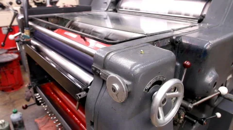 Printing press Ink-well Stock Footage 600098