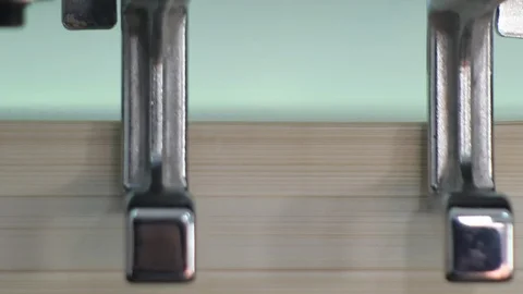 The printing press is loaded with work in the printing house. Stock Footage 124278703