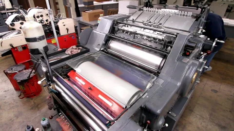 Printing Press Offset Stock Footage 599502