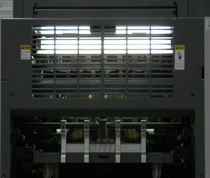 Printing press in operation Stock Footage 21596279