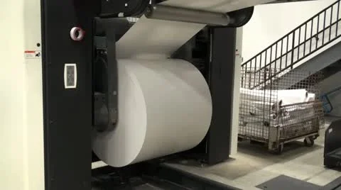 Printing Press Paper Roll Stock Footage 12746210