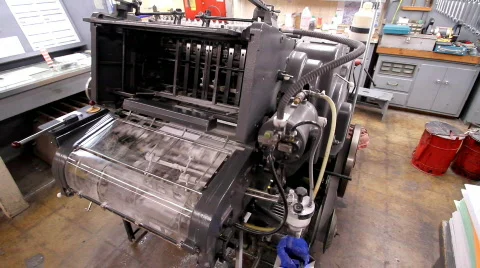 Printing Press Papper Stock Footage 600456