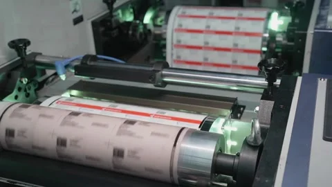 Printing press in a printing house, rotating shaft Stock Footage 155457788