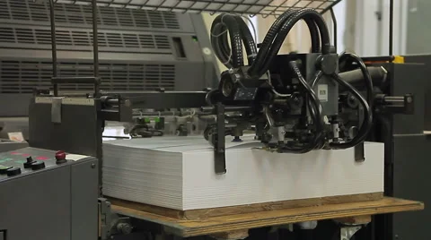 Printing press, production of printed material, steadicam Video stock 43104314