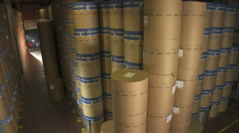 Printing Press Rolls of Paper Stock Footage 30231616