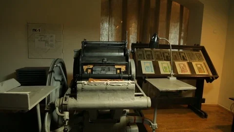 Printing press room. Video stock 80093207