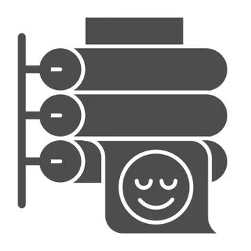 Printing press solid icon. Large format printer vector illustration isolated on Illustrazione stock