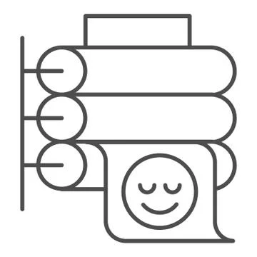 Printing press thin line icon. Large format printer vector illustration isolated Stock Illustration