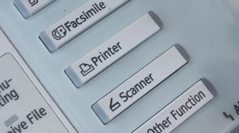 Printing of printer with officer is pressing select button print Stock Footage 45401823