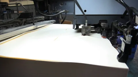 Printing process in printing factory. print 库存影片 119375694