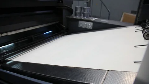 Printing process in printing factory. print 库存影片 119375700
