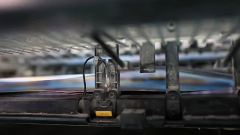 Printing process in printing factory. print 库存影片 119375782