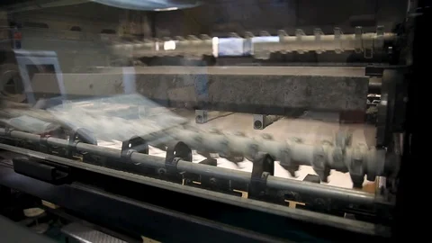 Printing process in printing factory. print 库存影片 119375803