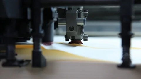 Printing process in printing factory. print 库存影片 119375808