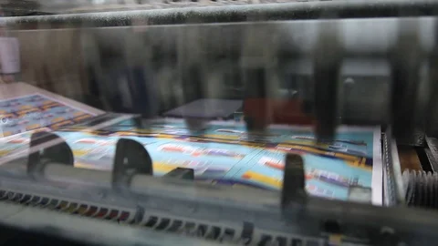 Printing process in printing factory. print 库存影片 119375829