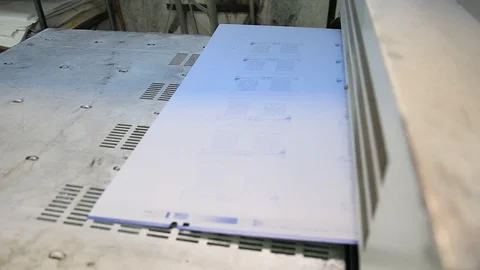 Printing process in printing factory. print 库存影片 119375852