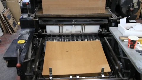 Printing process in printing factory. print 库存影片 119375889