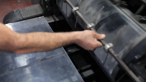 Printing process in printing factory. print 库存影片 119375907