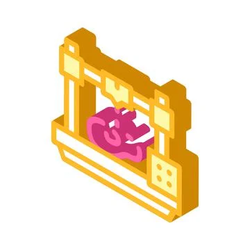 Printing prostheses on 3d printer isometric icon vector illustration Illustrazione stock