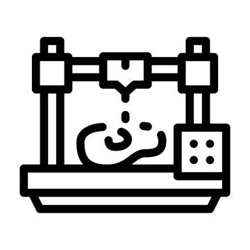 Printing prostheses on 3d printer line icon vector illustration Illustrazione stock