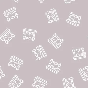 Printing prostheses on 3d printer line vector seamless pattern Illustrazione stock