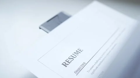Printing a Resume Paper Document to Apply for a Job Stock Footage 243326721