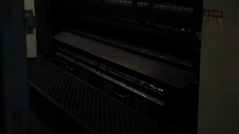 Printing Rollers Spinning in Factory Stock-Footage 113016643