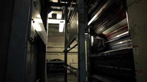 Printing Rollers Spinning in Factory 스톡 동영상 113016679