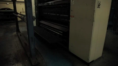 Printing Rollers Spinning in Factory Stock-Footage 113016707