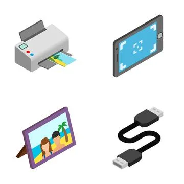 Printing saving sharing digital and physical memories Stock Illustration
