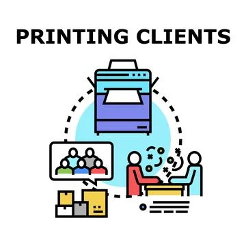 Printing services for clients concept vector illustration Stock Illustration