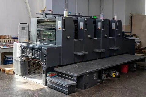 Printing Sheets Conveyor Wheels Machine Printer Production Equipment Stock Photos