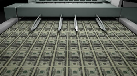 Printing sheets of one hundred dollar bills Stock Footage 32957226