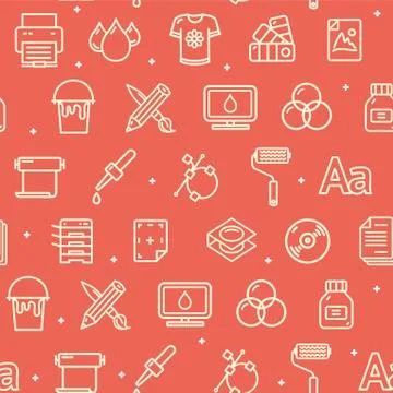 Printing Signs Seamless Pattern Background. Vector Stock Illustration